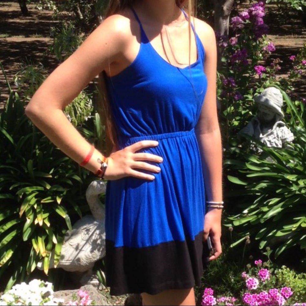 blue & black dress